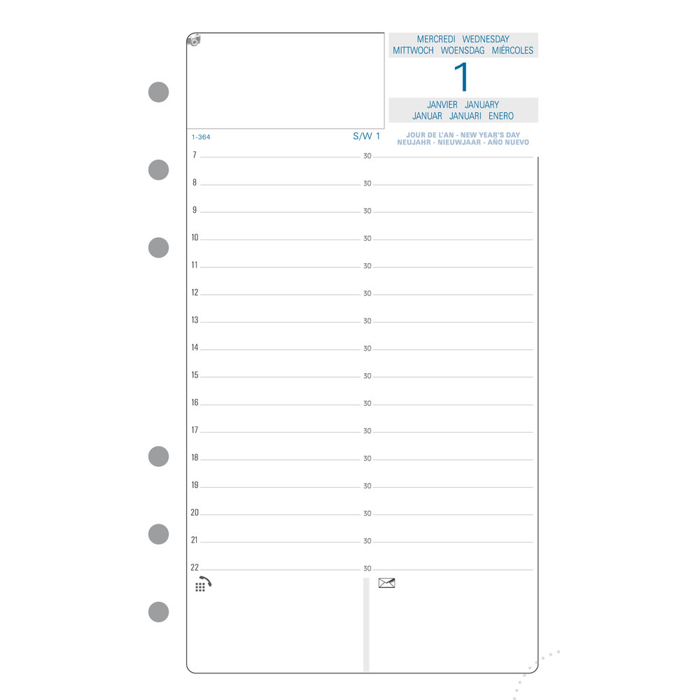 EXACOMPTA Recharge Exatime 17- Journalier millésimé Janvier à Décembre 2026