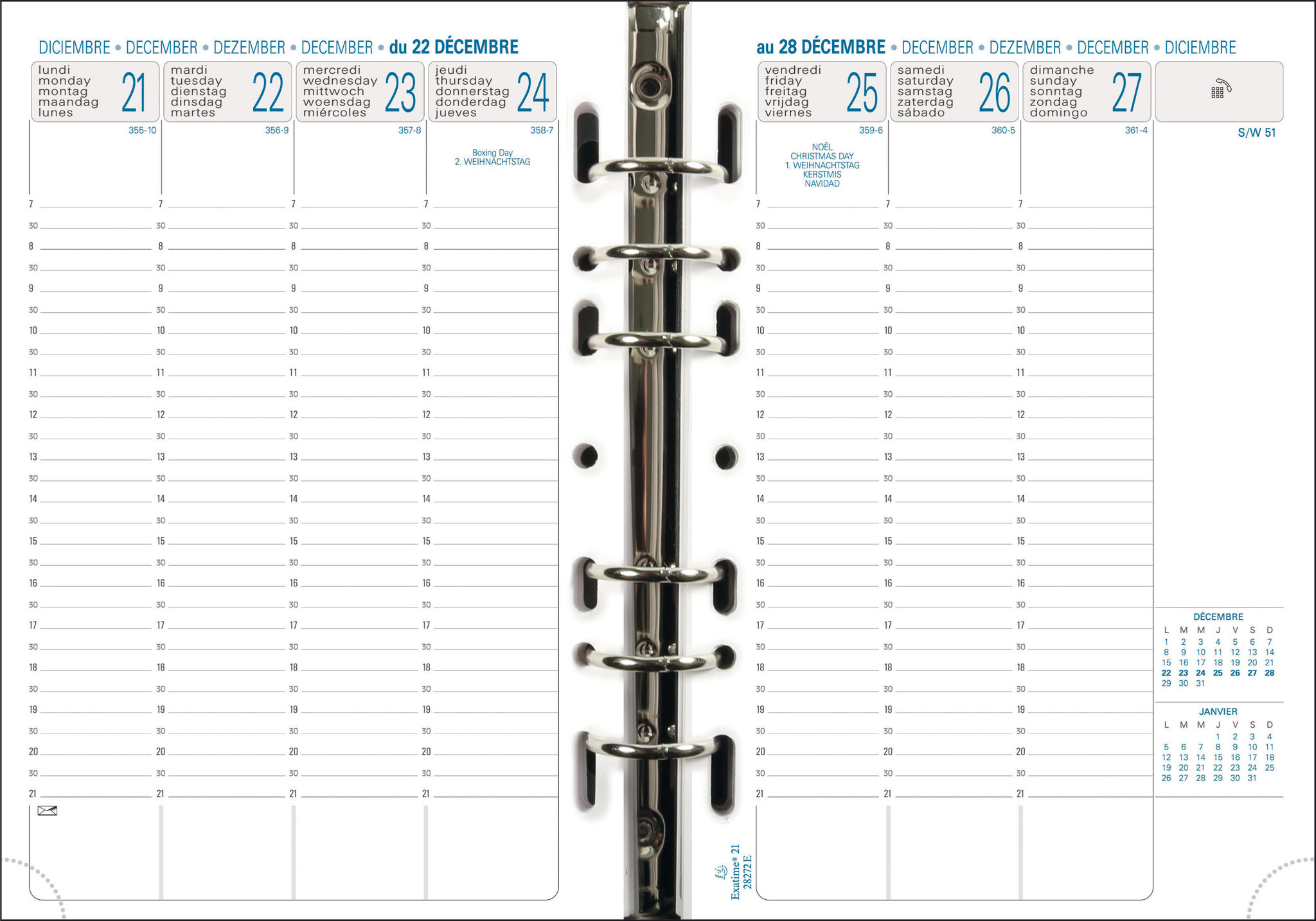 EXACOMPTA Recharge Exatime 21 SAD sem/2p. vertical