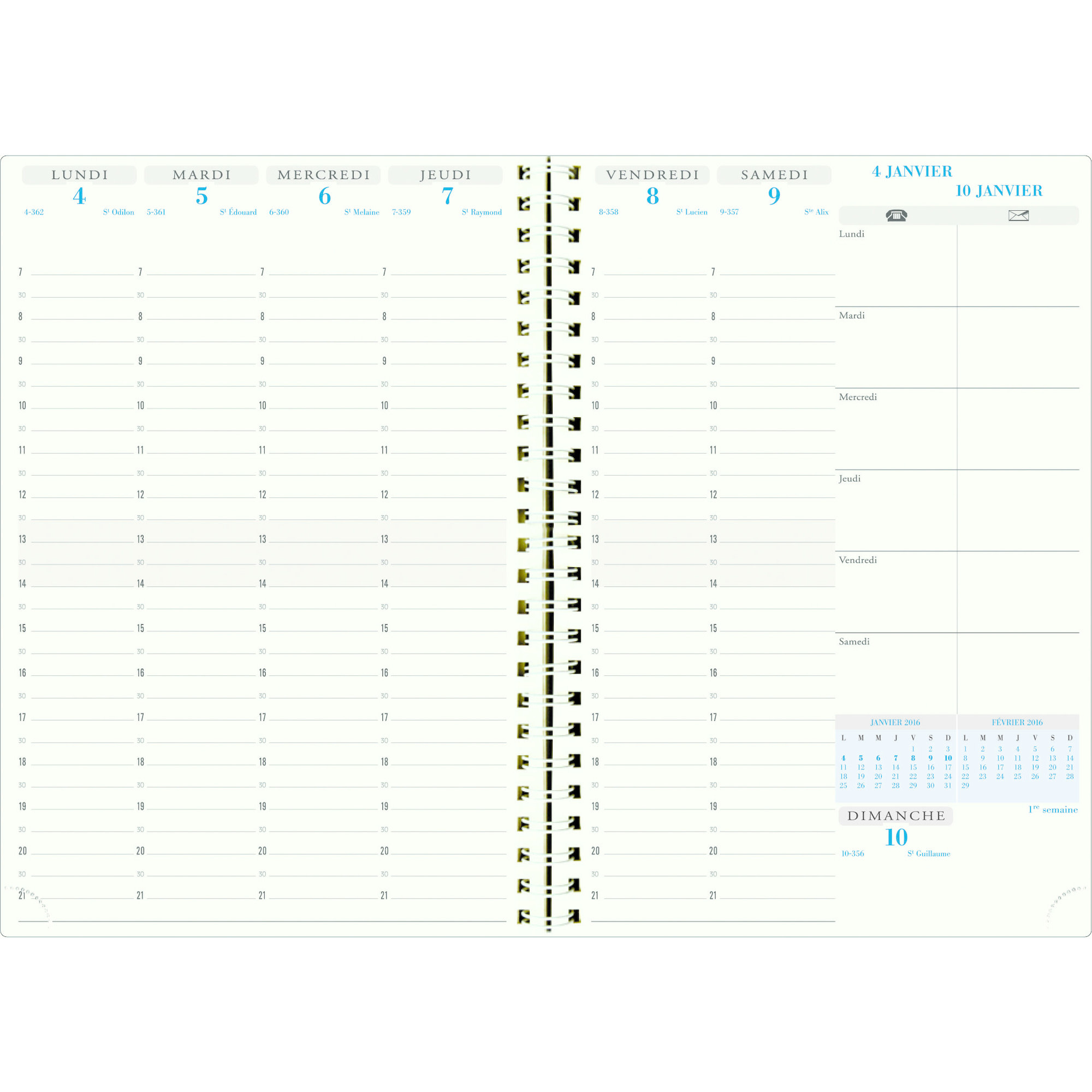 EXACOMPTA Agenda de bureau Visuel W spiralé Swan 15 x 21 cm Semanier - Couleurs aléatoires