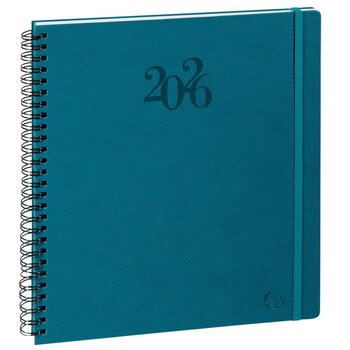 EXACOMPTA Agenda de bureau Eurotime 22W spiralé Swan 18,5 x 22,5 cm Semainier - Couleurs aléatoires