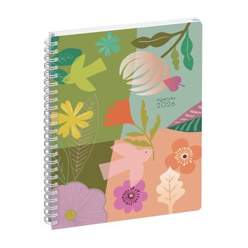 EXACOMPTA Agenda de bureau EasyTime 21 Mini Labo 21 x 15 cm Semainier Janvier à Décembre 2026 - Vert