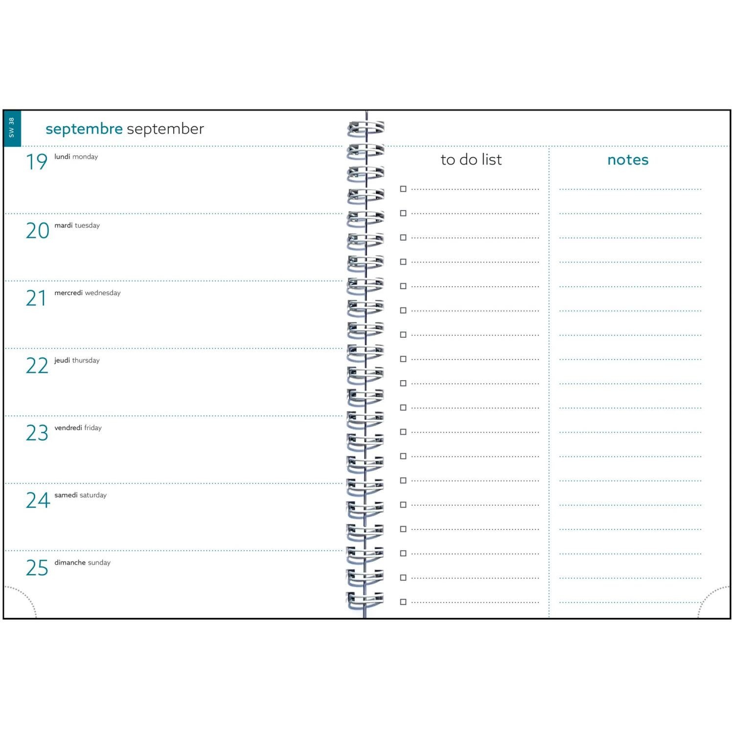 EXACOMPTA Agenda de bureau EasyTime 21 Mini Labo 21 x 15 cm Semainier Janvier à Décembre 2026 - Vert