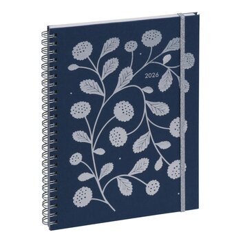 EXACOMPTA Agenda Horizon 20S spiralé Végétal 9 x 16 cm Semainier janvier à décembre 2026 - Bleu