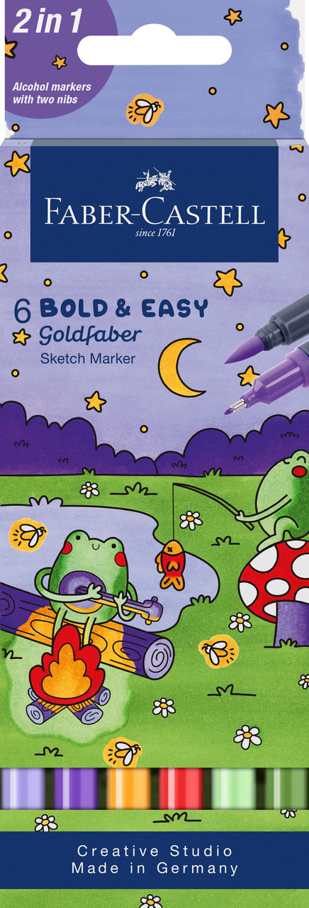 FABER CASTELL Gofa Sketch Marker x 6 Bold Easy