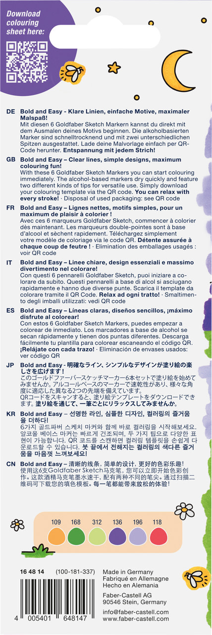 FABER CASTELL Gofa Sketch Marker x 6 Bold Easy