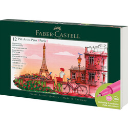 FABER CASTELL Feutre Pitt Artist Pen set Paris, 12 pièces