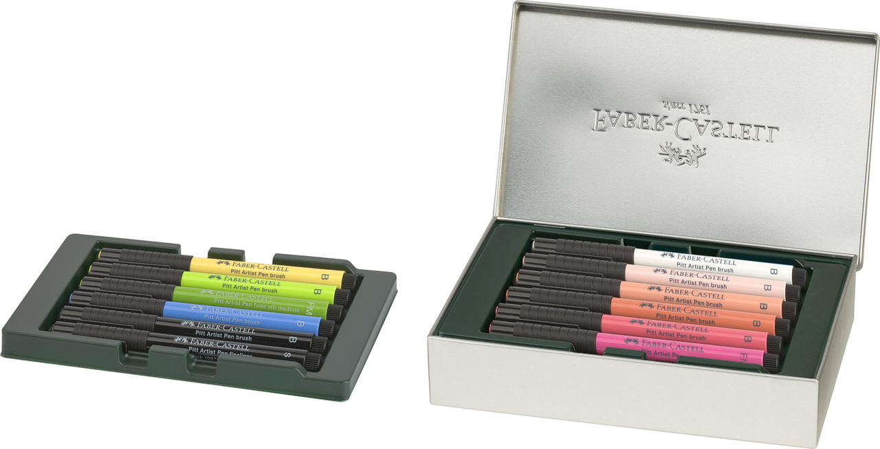 FABER CASTELL Feutre Pitt Artist Pen set Paris, 12 pièces