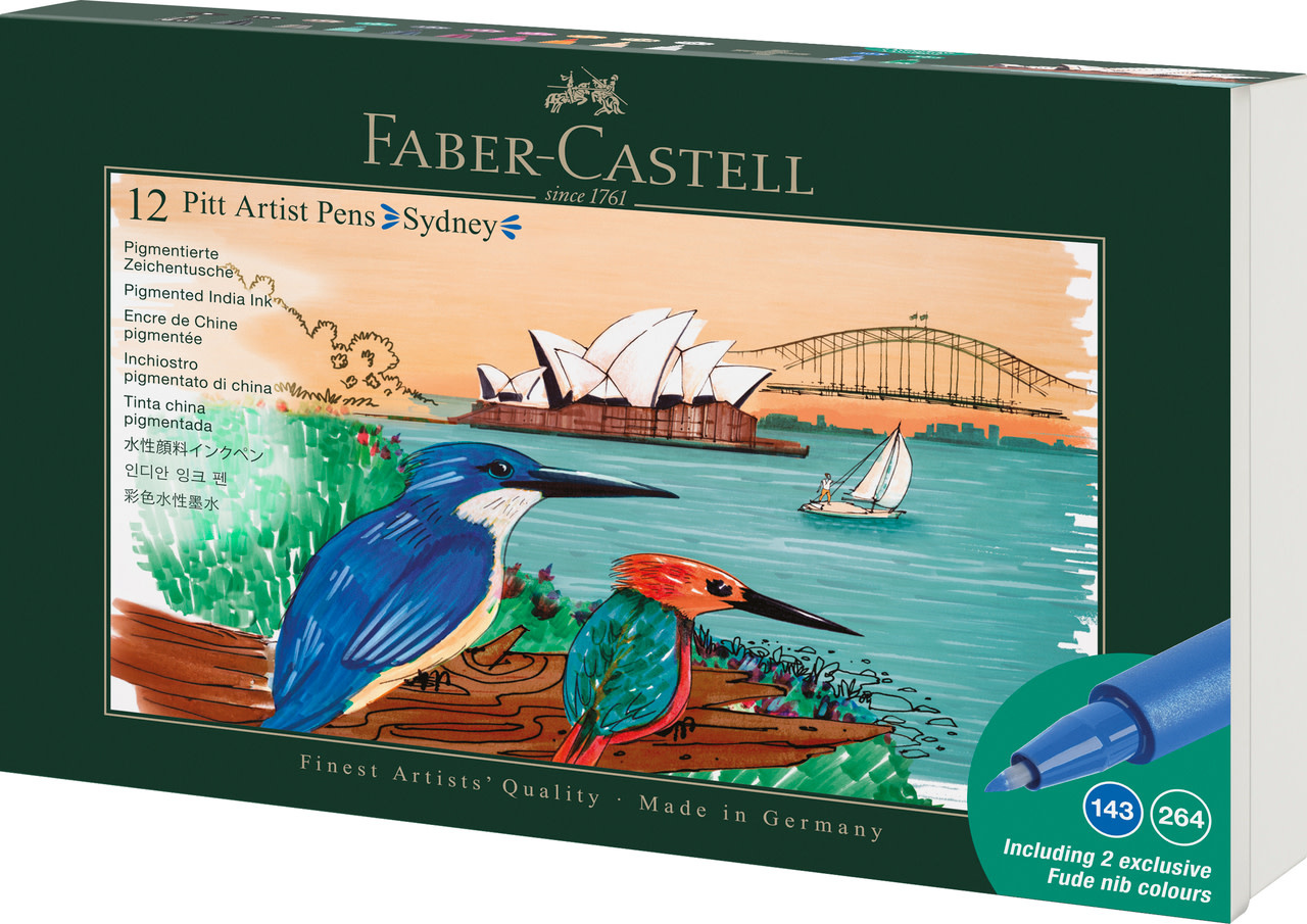 FABER CASTELL Feutre Pitt Artist Pen set Sydney, 12 pieces