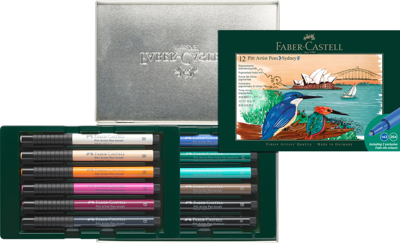 FABER CASTELL Feutre Pitt Artist Pen set Sydney, 12 pieces