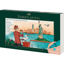 FABER CASTELL Feutre Pitt Artist Pen set New York, 12 pieces