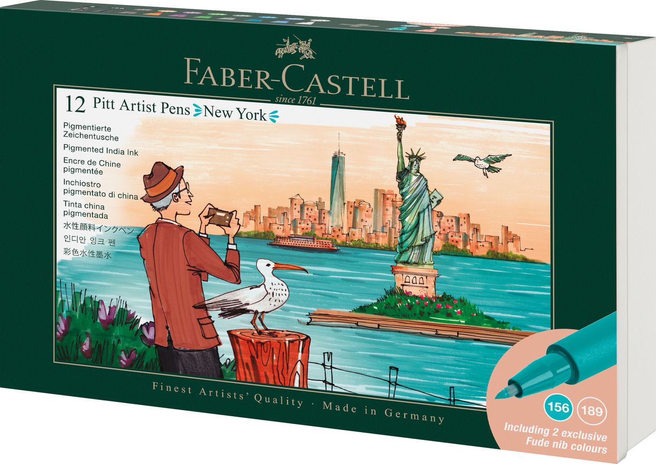 FABER CASTELL Feutre Pitt Artist Pen set New York, 12 pieces
