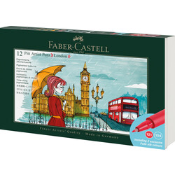 FABER CASTELL Feutre Pitt Artist Pen set London, 12 pieces