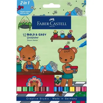 FABER CASTELL Gofa Sketch Marker x 12 Bold Easy