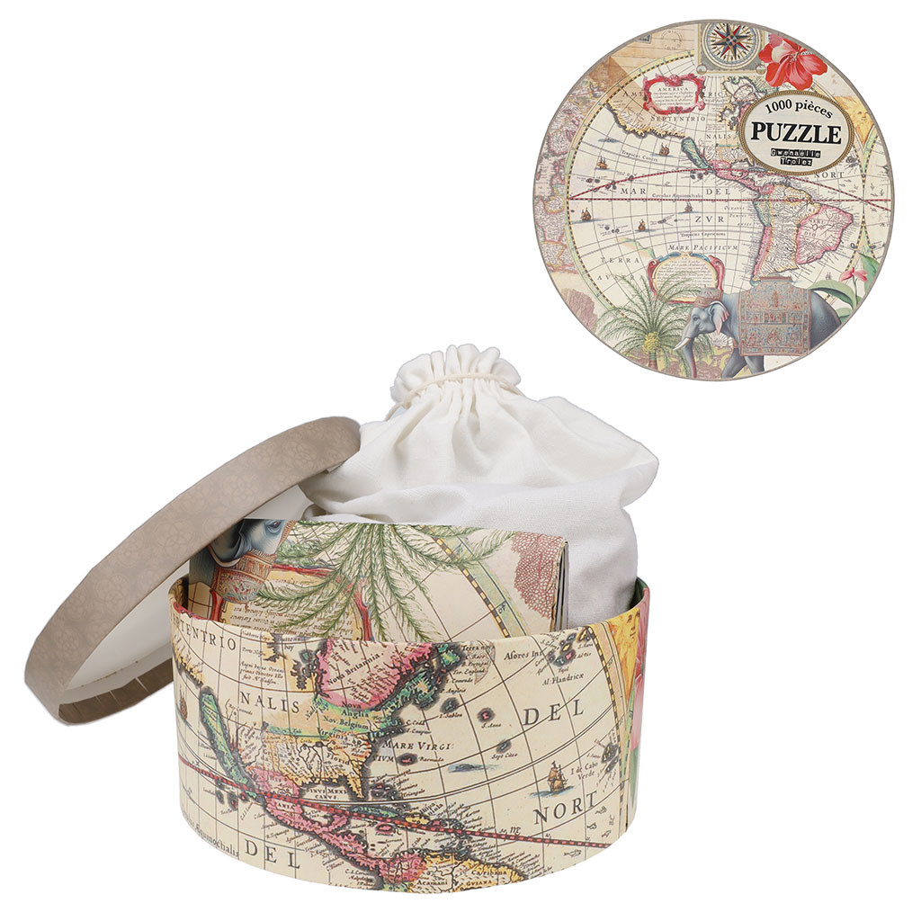 KIUB Gt Puzzle 1000 Pcs 50 X 70 Cm + Pochon - Mappemonde