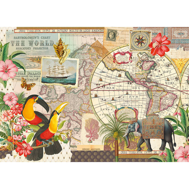 KIUB Gt Puzzle 1000 Pcs 50 X 70 Cm + Pochon - Mappemonde