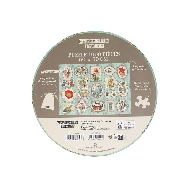 KIUB Gt Puzzle 1000 Pcs 50 X 70 Cm + Pochon - Naturaliste
