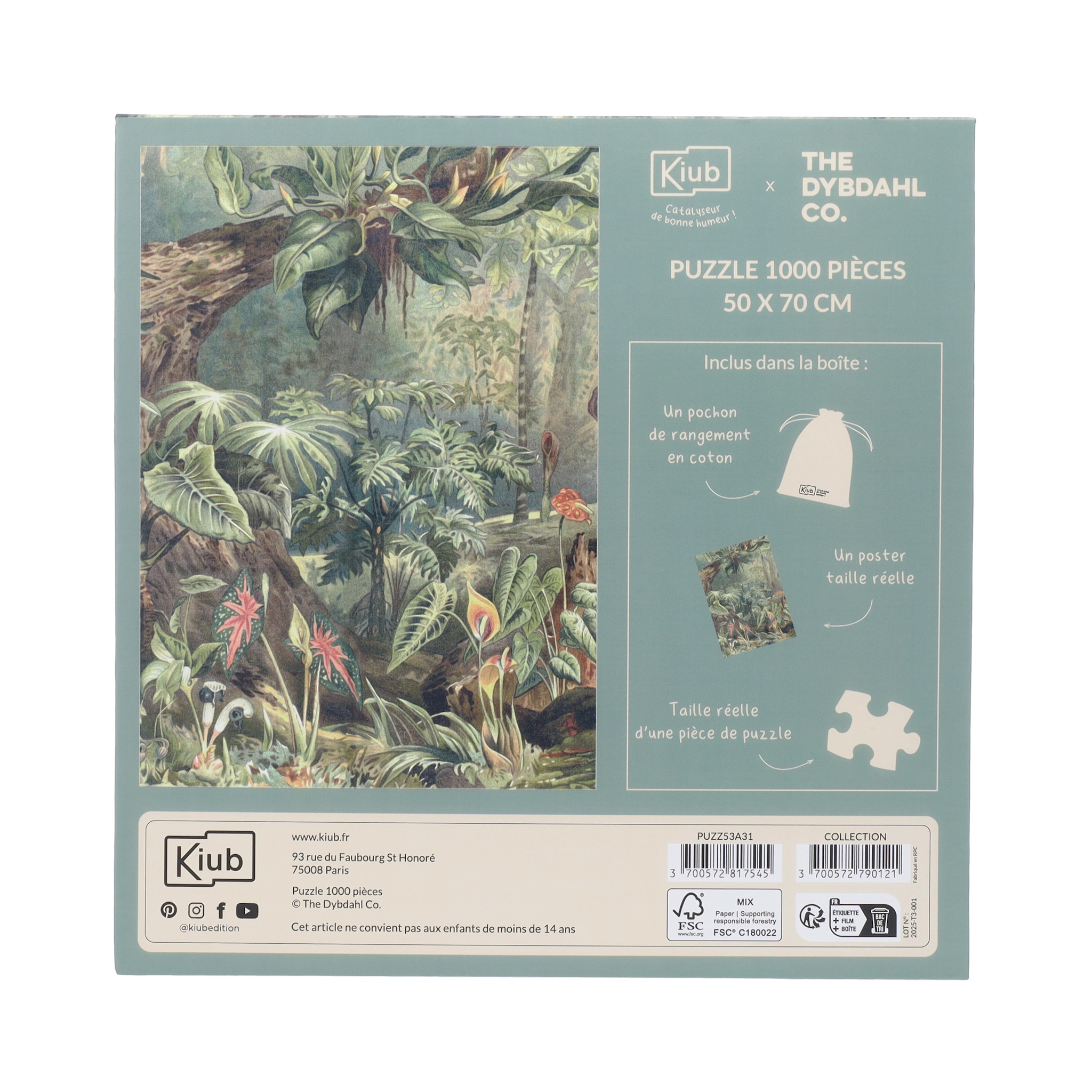 KIUB Puzzle 1000 Pcs + Pochon The Dybdahl V Jungle