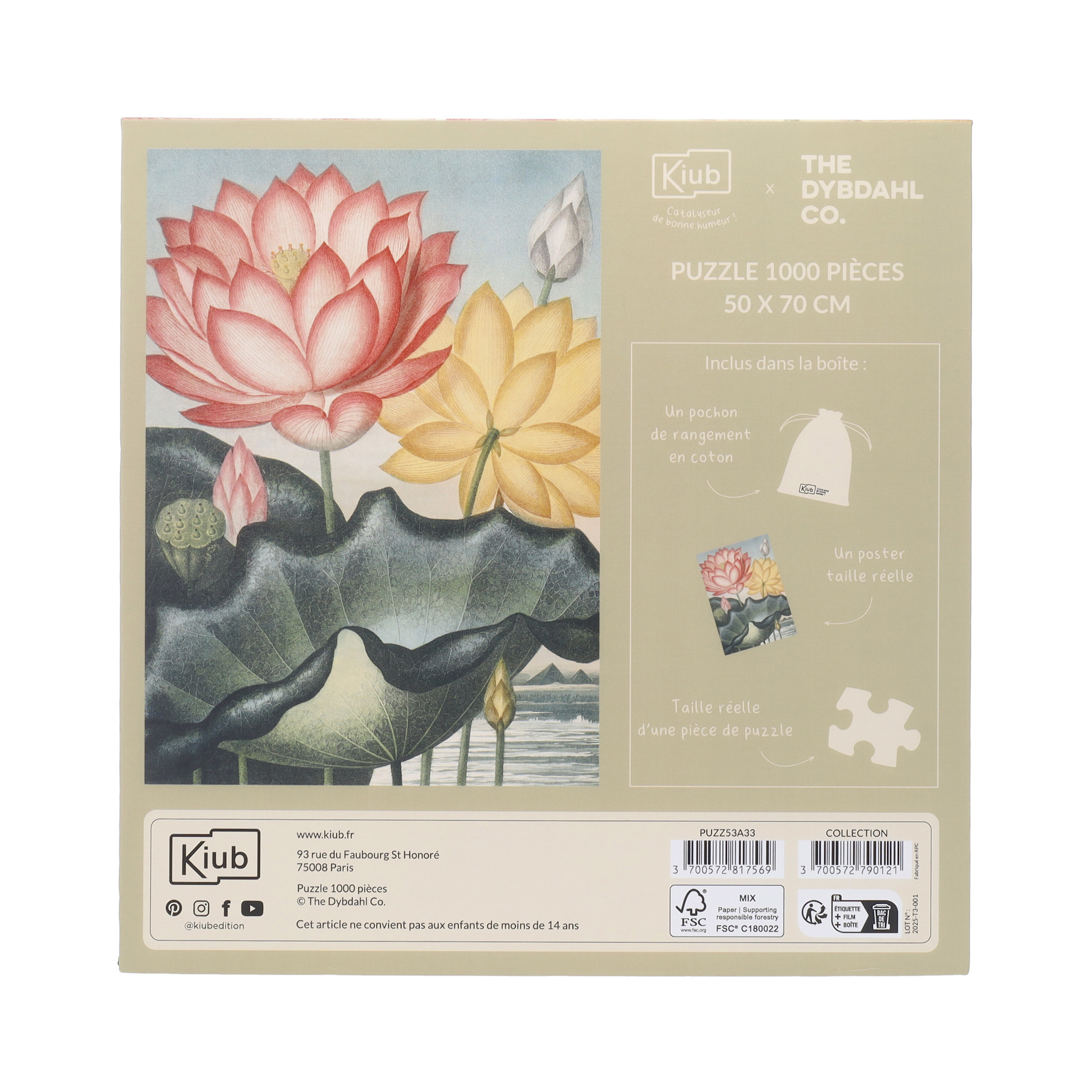 KIUB Puzzle 1000 Pcs + Pochon The Dybdahl V Fleurs