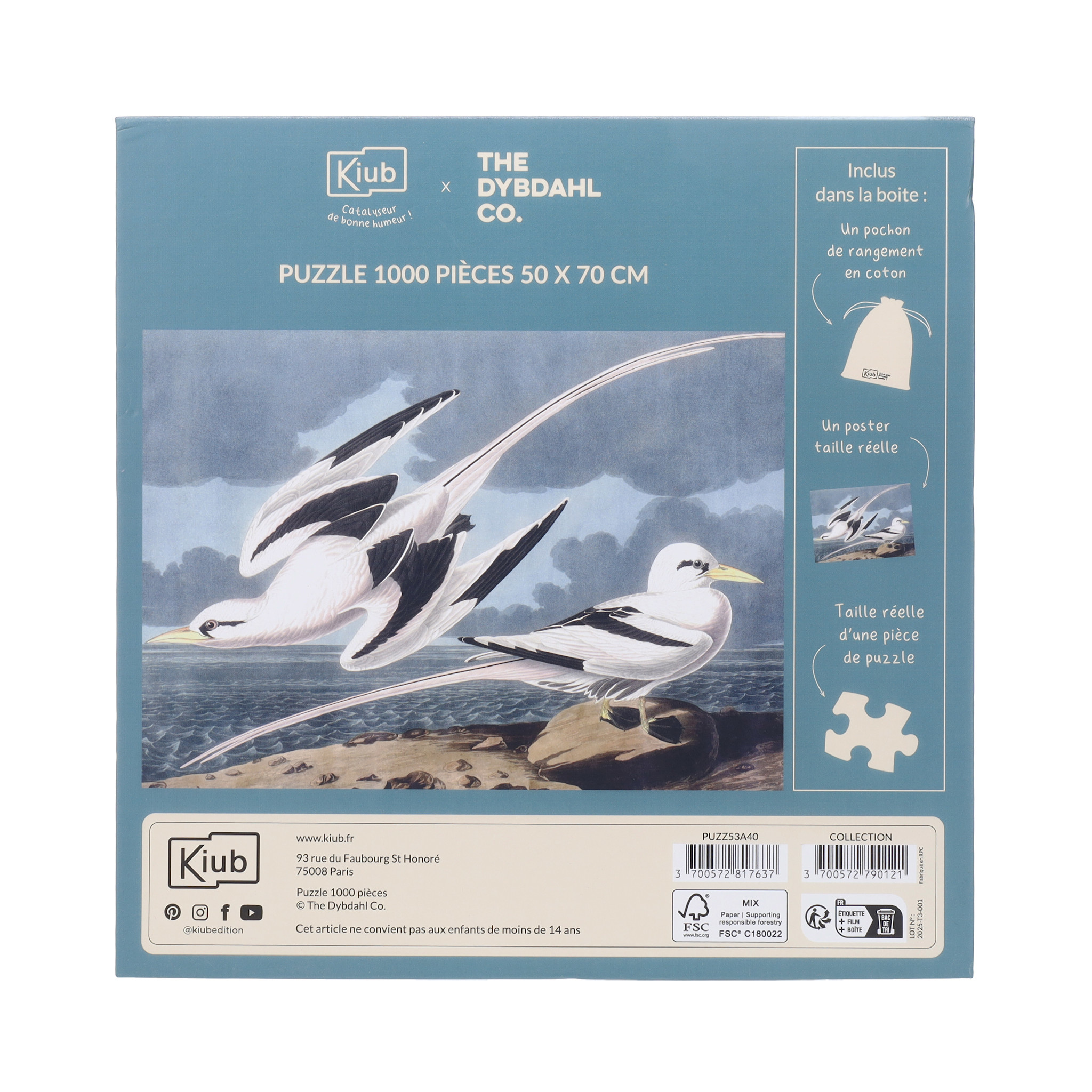 KIUB Puzzle 1000 Pcs + Pochon The Dybdahl H Mouettes
