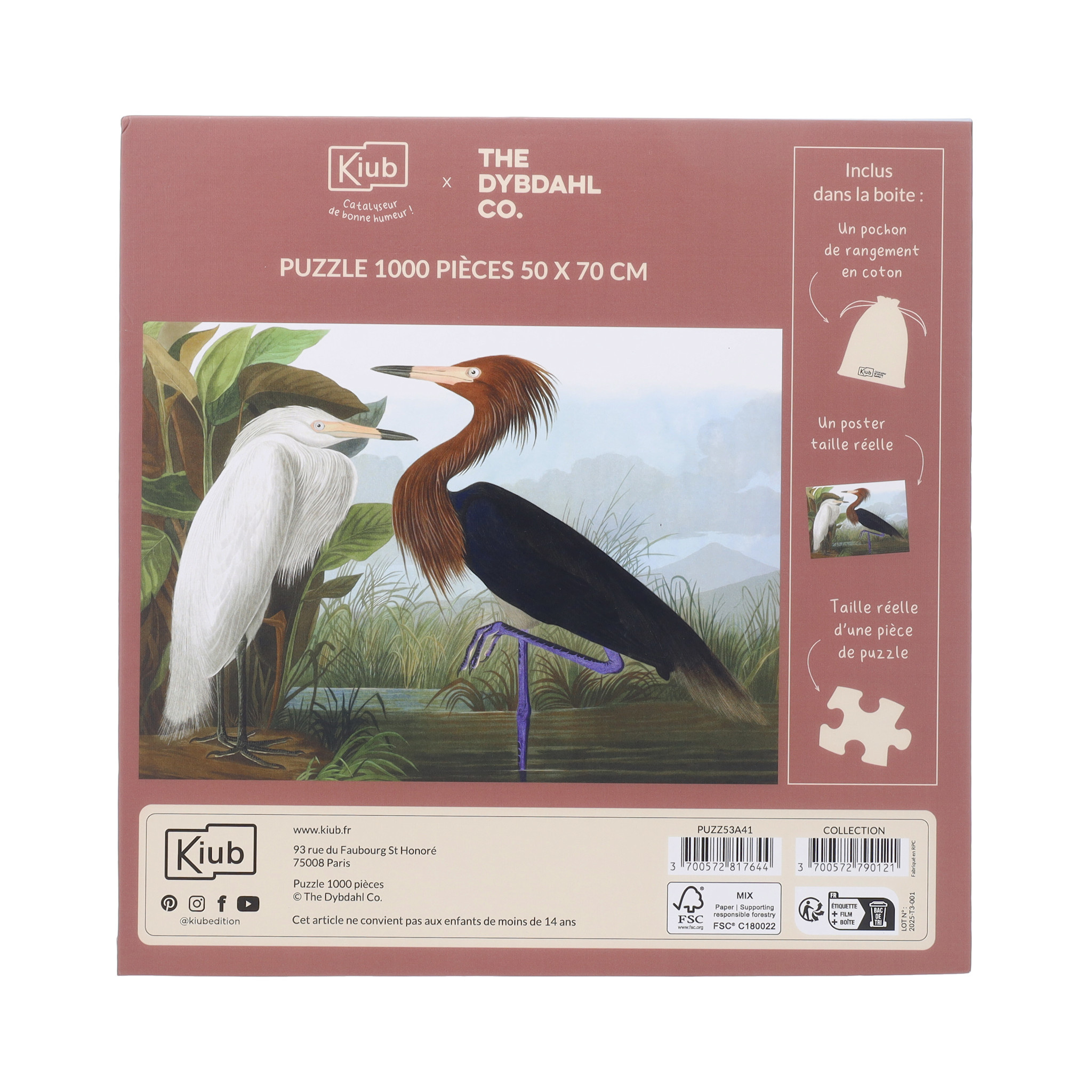 KIUB Puzzle 1000 Pcs + Pochon The Dybdahl H Hérons
