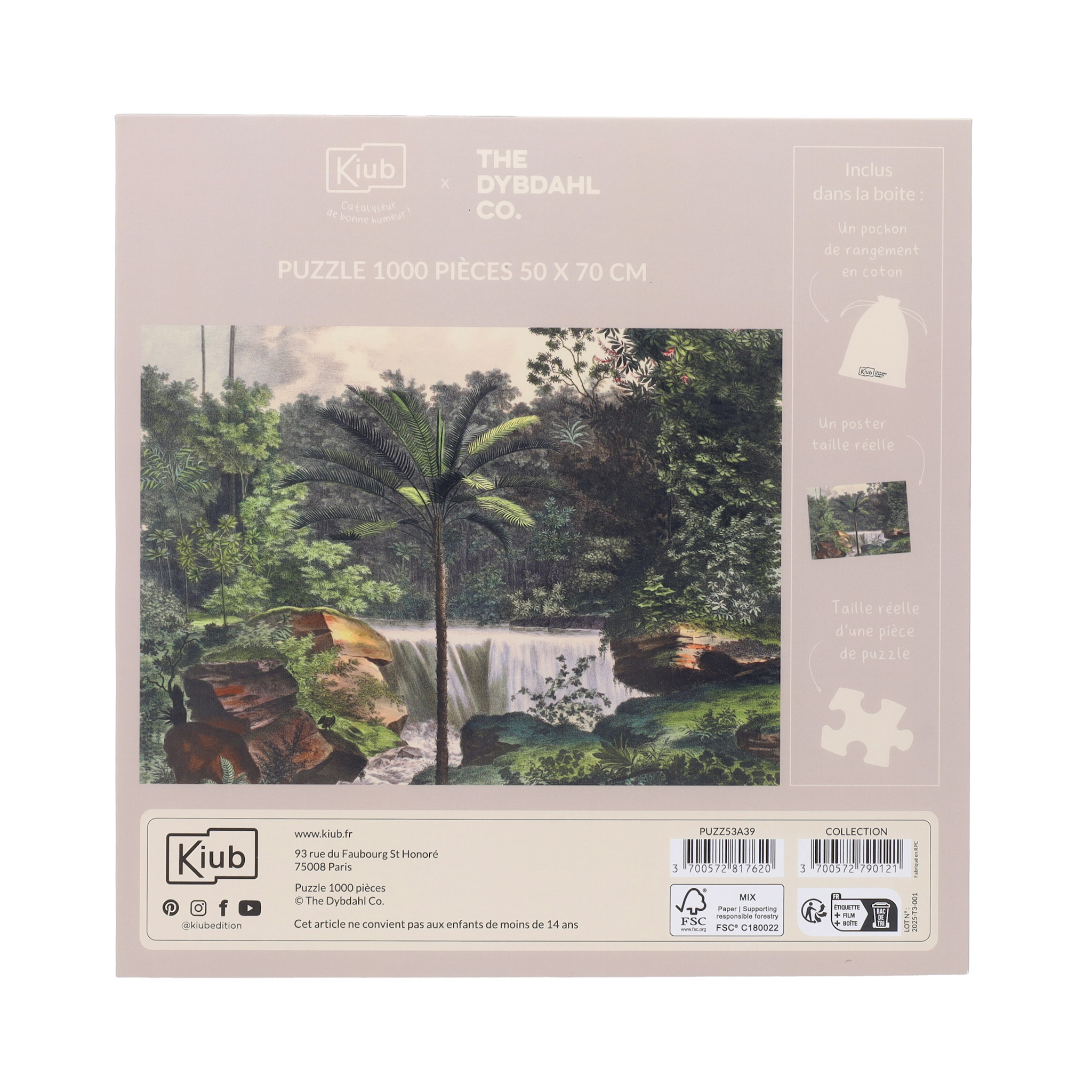 KIUB Puzzle 1000 Pcs + Pochon The Dybdahl H Cascade