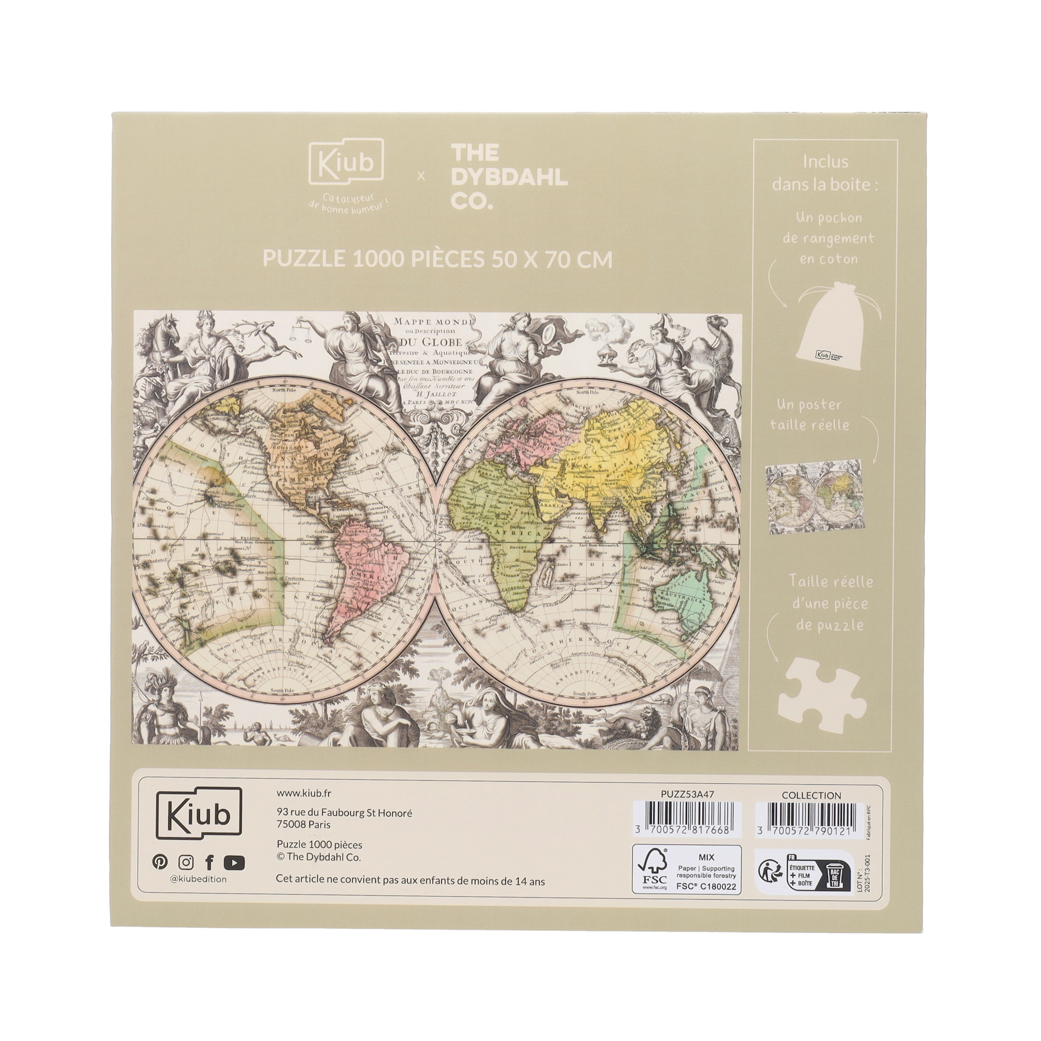 KIUB Puzzle 1000 Pcs + Pochon The Dybdahl H Atlas