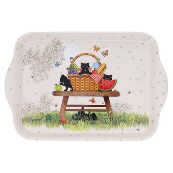 KIUB Plateau Mélamine Pm Bug Art Chatons Pic Nic 21x14cm
