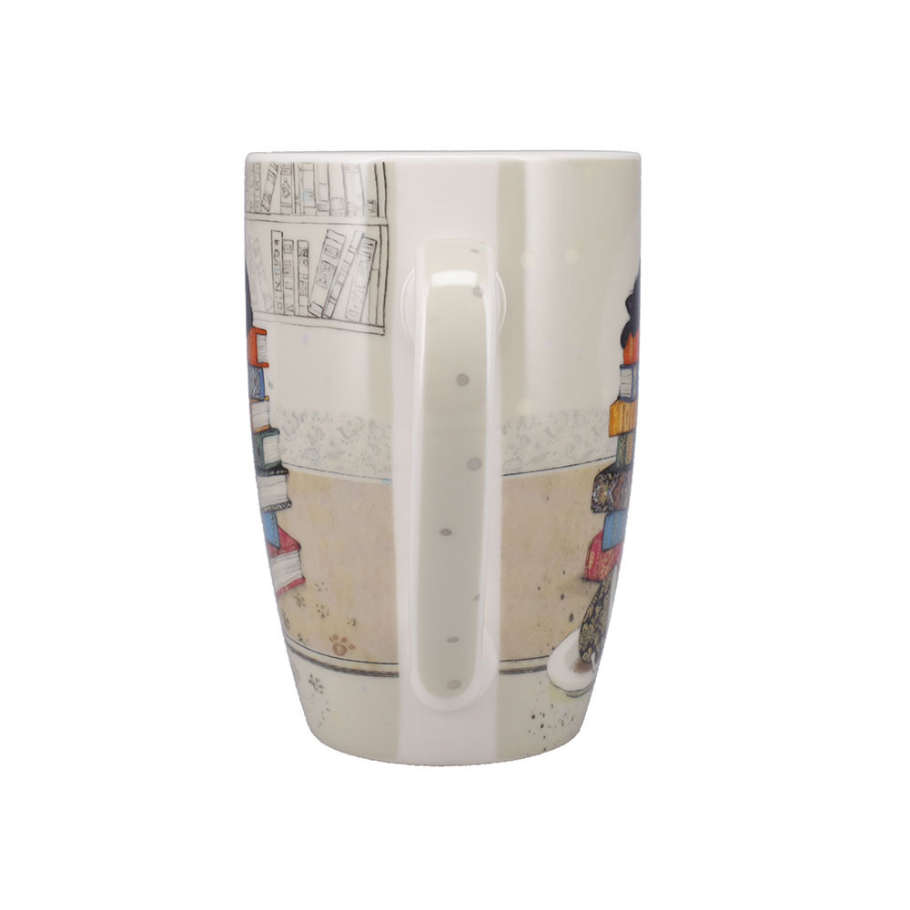 KIUB Mug Arrondi Xl 490 Ml + Boite Ouverte Bug Art Chaton Livres