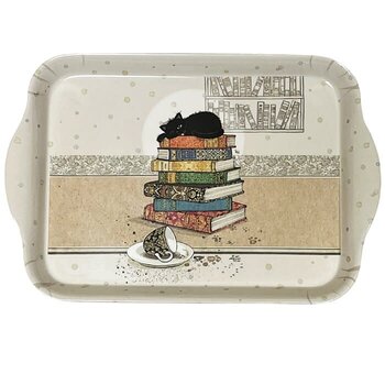 KIUB Plateau Mélamine Pm Bug Art Chaton Livres 21x14cm