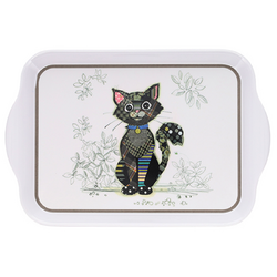 KIUB Plateau Melamine Pm Kook Chat Noir 21x14cm