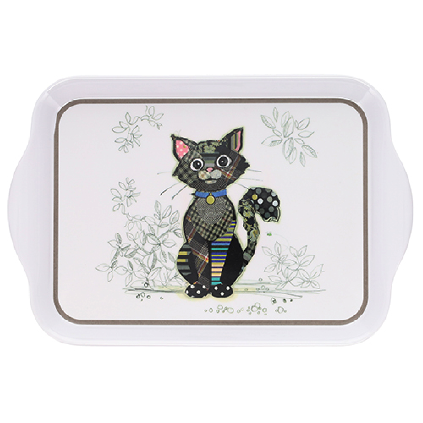 KIUB Plateau Melamine Pm Kook Chat Noir 21x14cm