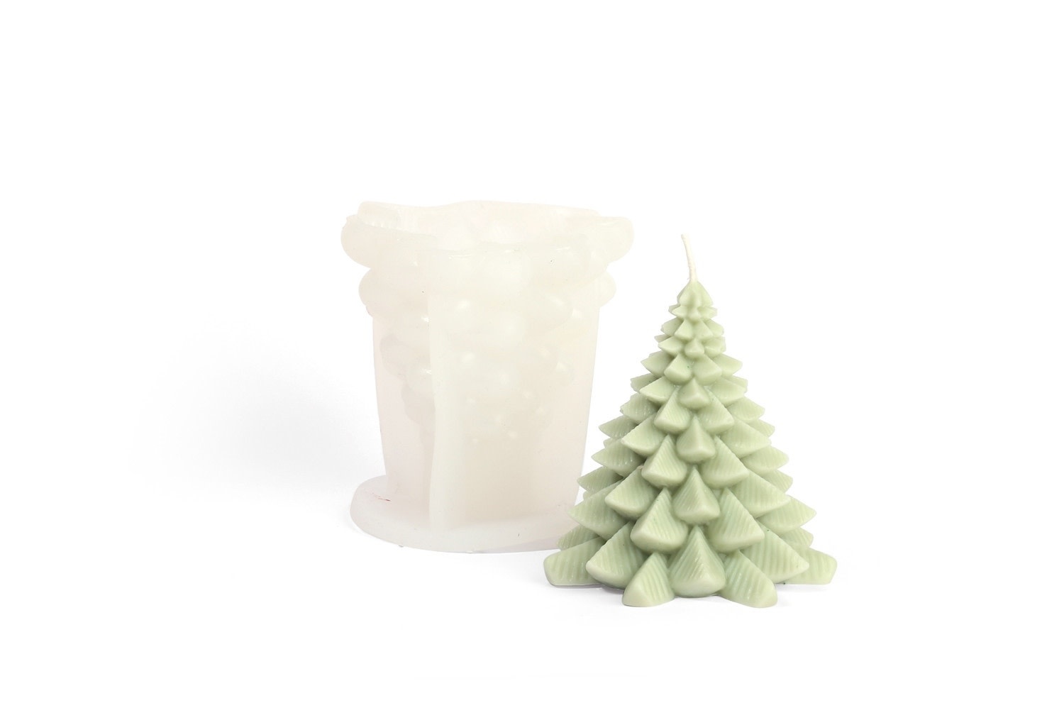 GRAINE CREATIVE Moule Bougie Silicone - Sapin - Diam 8.4 H 8.5 Cm