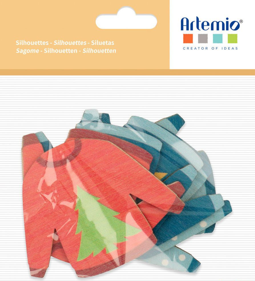 ARTEMIO Silhouette Bois Colorées Pull 10 cm