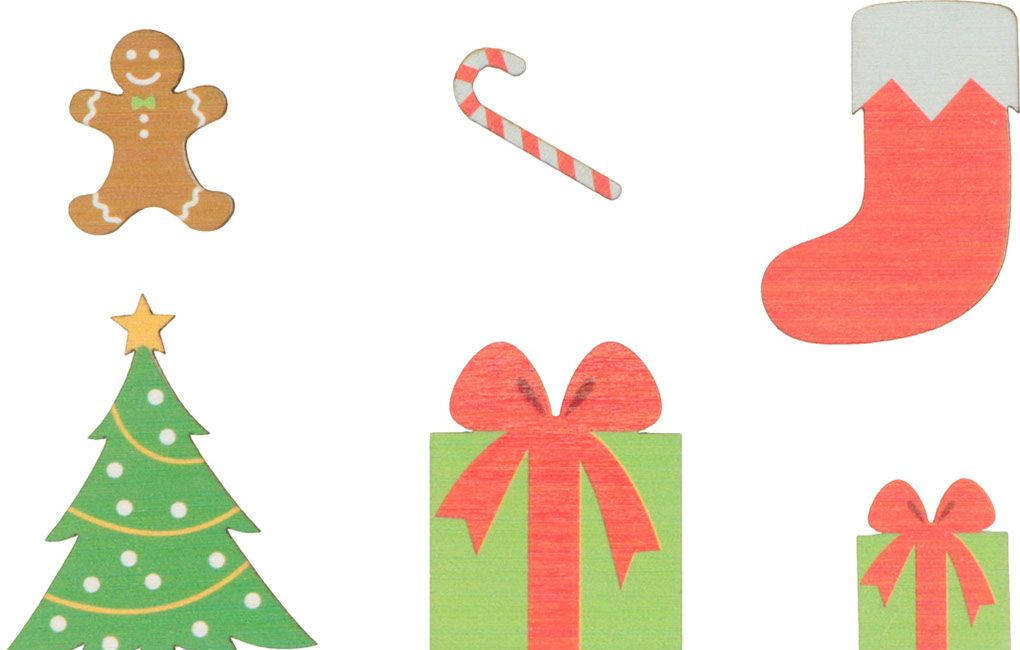 ARTEMIO Silhouette Bois Colorées Sapin Cadeau 3 à 5,5 cm