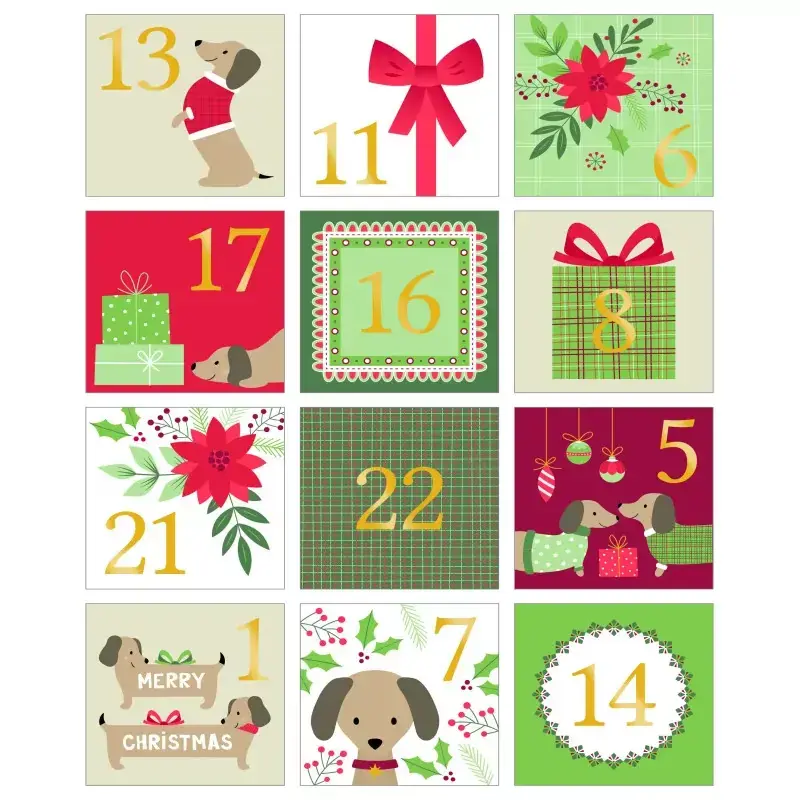 ARTEMIO Stickers Carres Noel Woofy Christmas