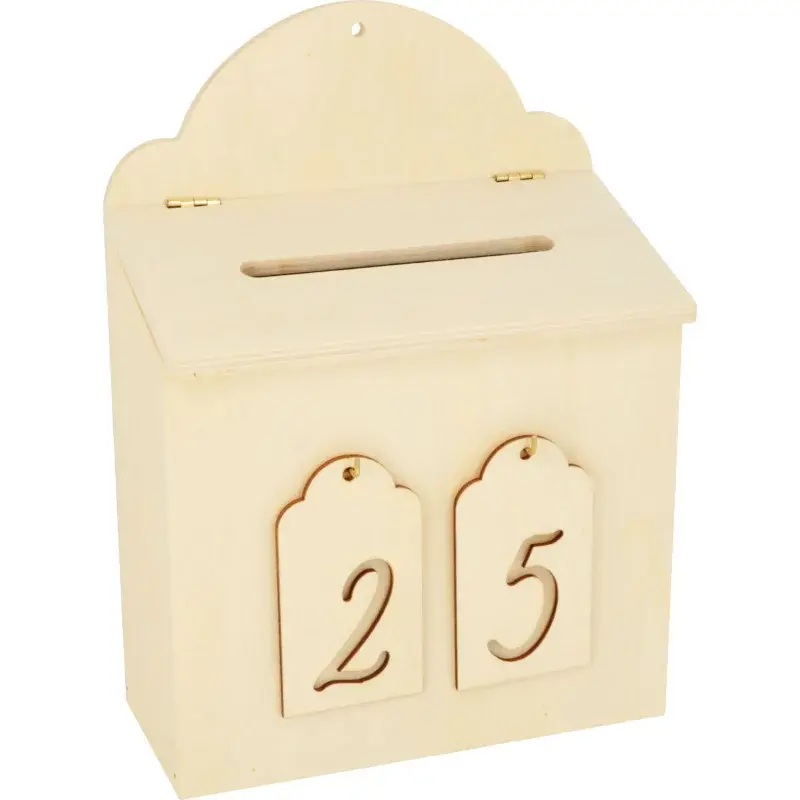 ARTEMIO Calendrier de l' Avent Boite Aux Lettres bois 20 x 28 x 9.5