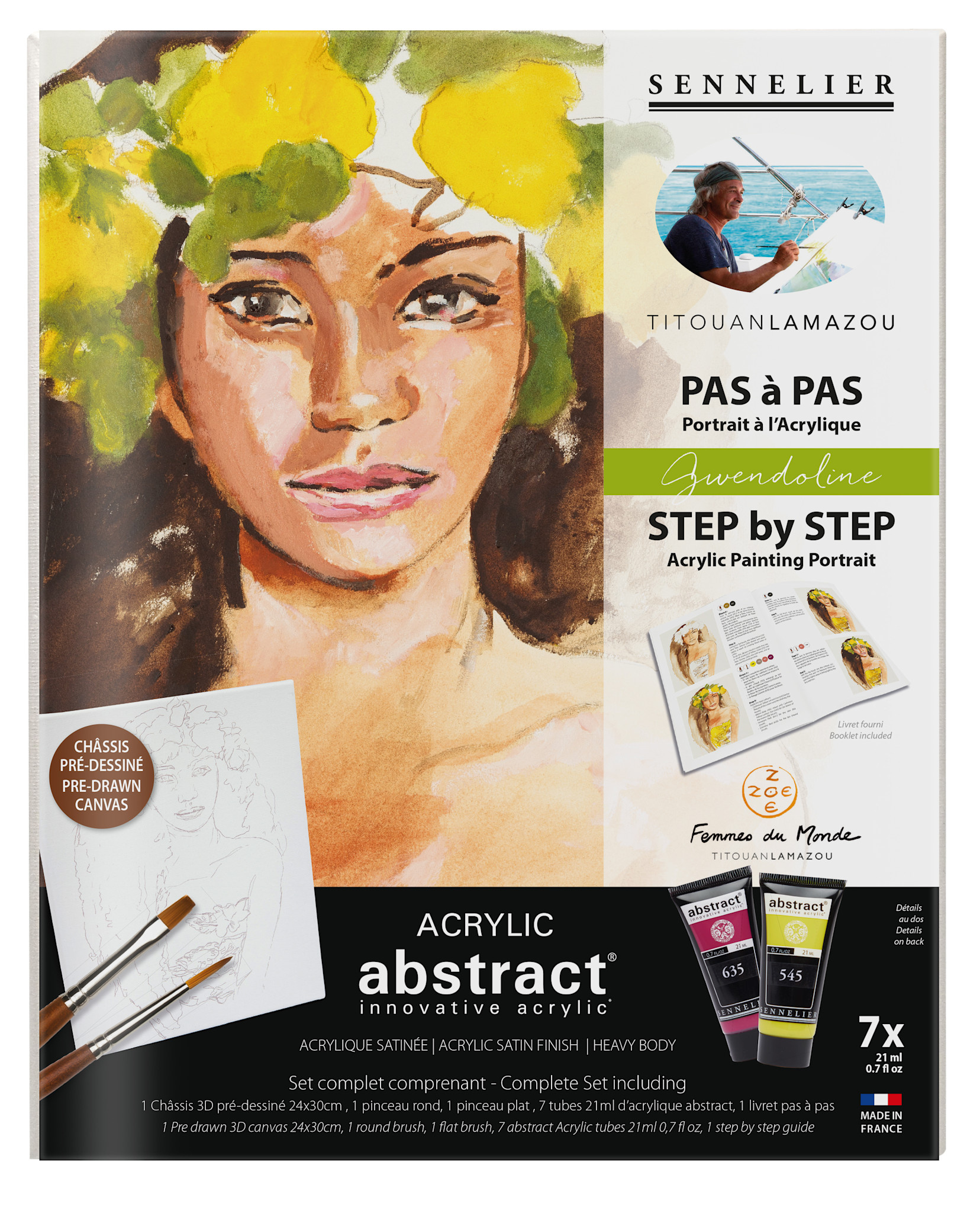 SENNELIER Set découverte Abstract Collaboration Titouan Lamazou portrait Gwendoline