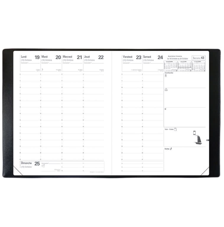 QUO VADIS Agenda Civil Président Club rep semainier 21x27cm  rouge