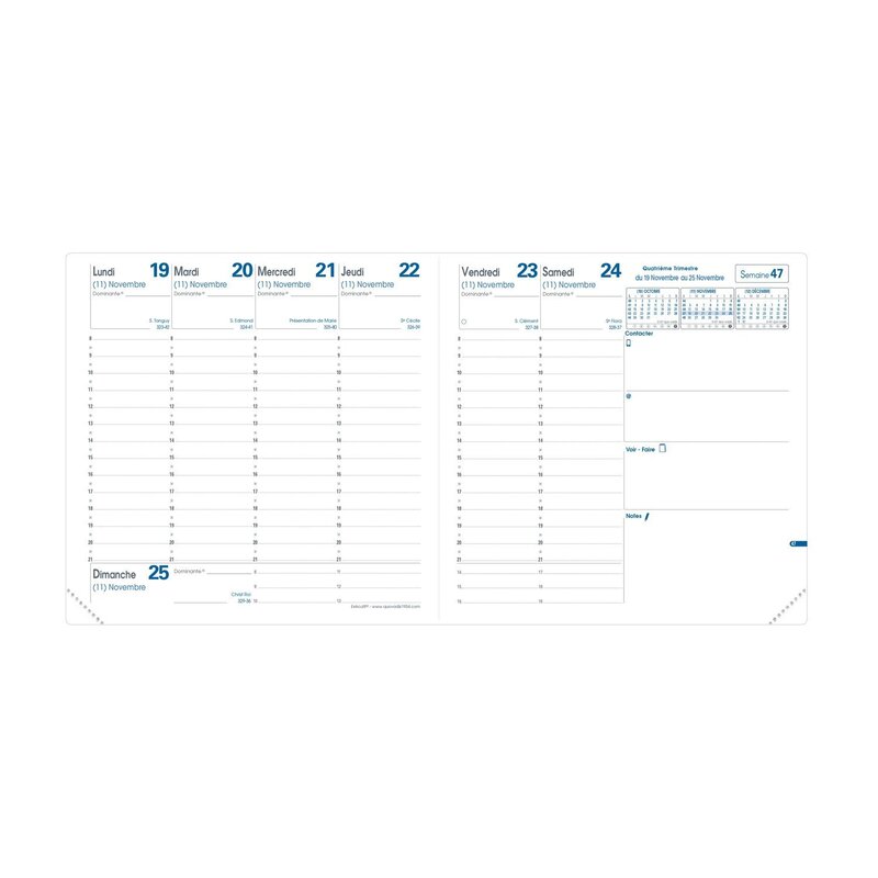 QUO VADIS Agenda Civil Executif Rep Fr Colette Bleu Nuit Zip 16x16cm