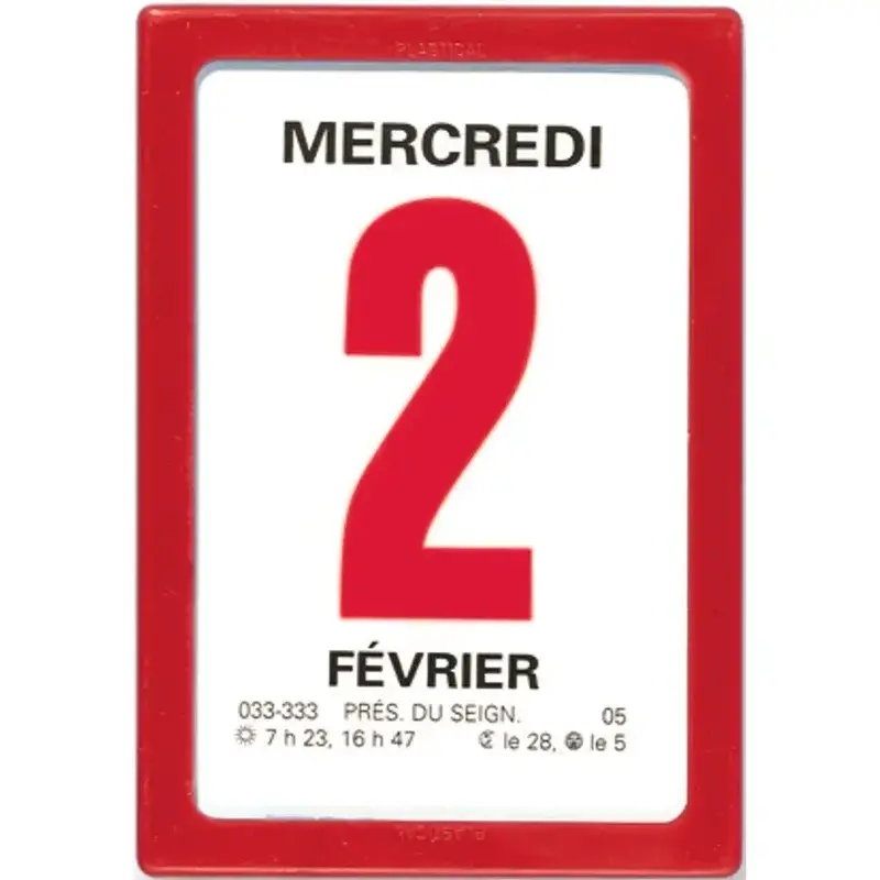 OBERTHUR Ephemeride  63*92 Class Rouge