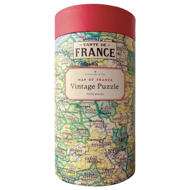 Puzzle Vintage De 1000 Piezas – Plano De París De Cavallini, Tamaño 55x70 Cm