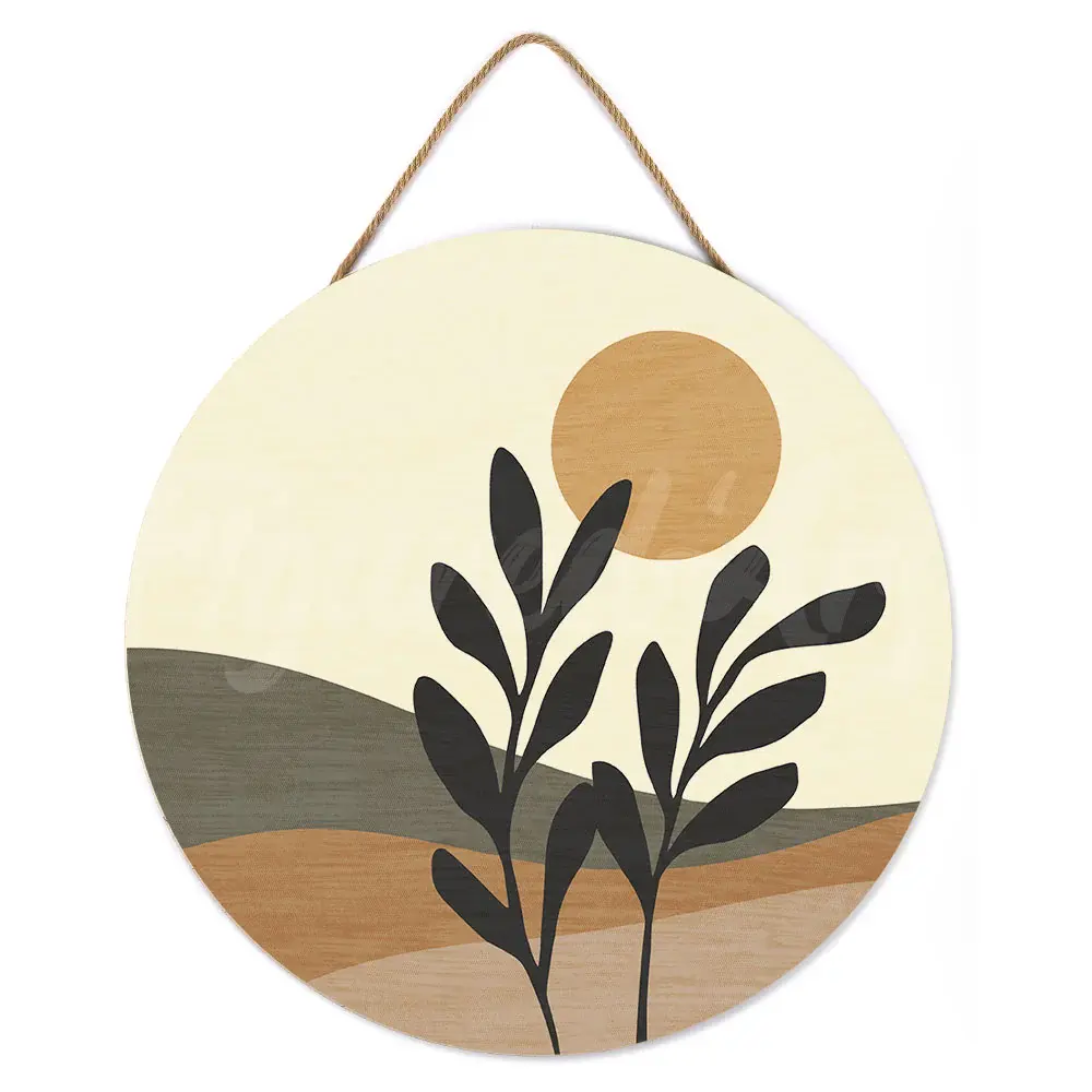 FIGURED'ART Peinture par Numéro sur Disque en bois - Paysage et Plante