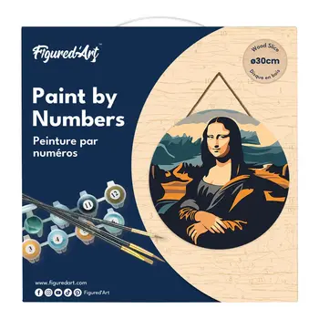 FIGURED'ART Peinture par Numéros sur Disque en bois - Mona Lisa La Joconde