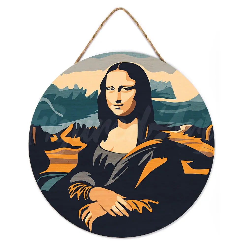 FIGURED'ART Peinture par Numéro sur Disque en bois - Mona Lisa La Joconde