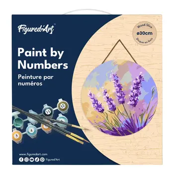 FIGURED'ART Peinture par Numéro sur Disque en bois - Lavande