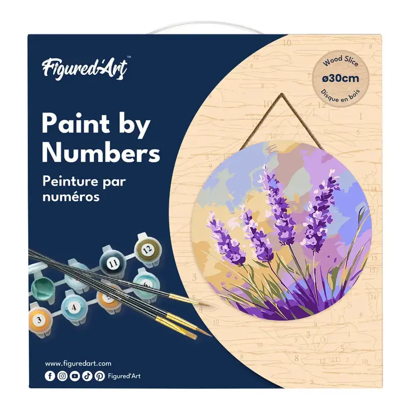 FIGURED'ART Peinture par Numéro sur Disque en bois - Lavande