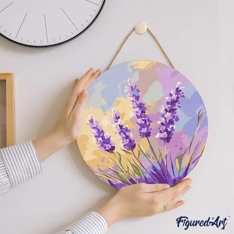 FIGURED'ART Peinture par Numéro sur Disque en bois - Lavande