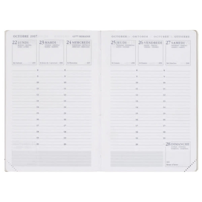 INT351 Recharge agenda semainier 9,3x13,9cm Agenda Moderne Europe