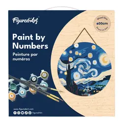 FIGURED'ART Peinture par Numéros sur Disque en Bois - Nuit étoilée