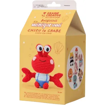 GRAINE CREATIVE Kit Minigurumi Chizu le Crabe 10cm